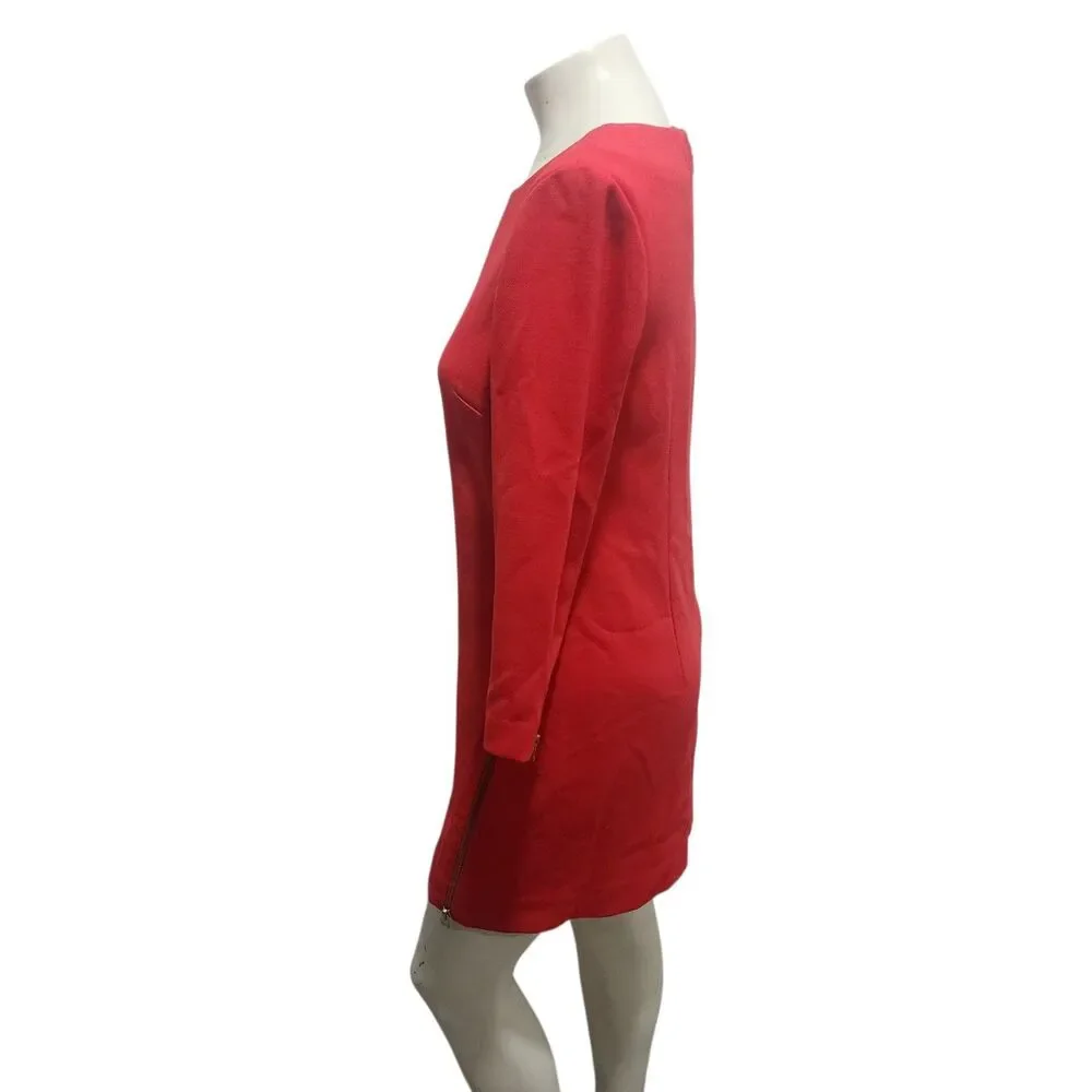 J Crew Double‎ Zip Shift Dress Womens Sz 4 Office Holiday Party Polished Winter